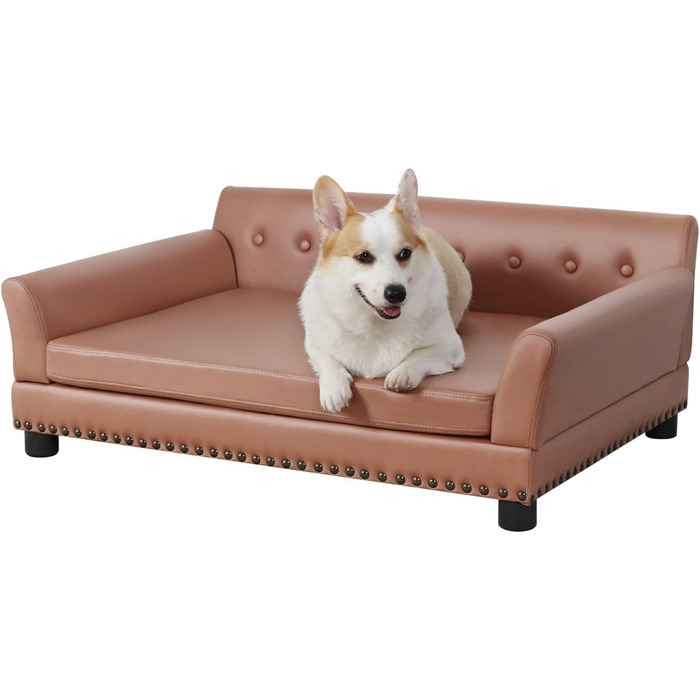 Софа для собак BingoPaw Luxus: велика, ортопедична, з водонепроникного дихаючого шкірозамінника, 120x74x40 см