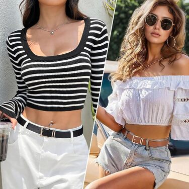 Комплект жіночих шкіряних ременів VONMELLI (3 шт.) для джинсів, спідниць та суконь. Золота пряжка, чорний, коричневий, бежевий, розмір M (79-94 см)