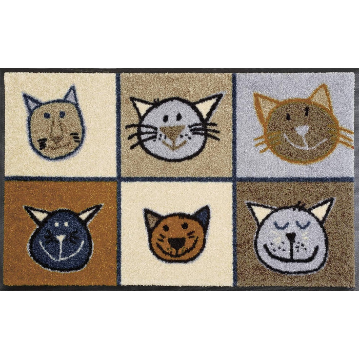 Килимок для підлоги wash+dry Miau Miau 50x75 см, для внутрішнього та зовнішнього використання, машинне прання