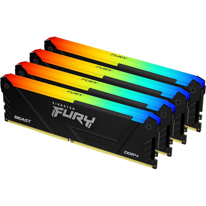 Kingston FURY Beast RGB DDR4 32GB (4x8GB) 3600MHz CL16 Пам'ять для комп'ютера