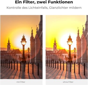 Фільтр K&F Concept 77mm Black Mist 1/4 та ND2-ND400 2-в-1 (Nano-Xcel Series)