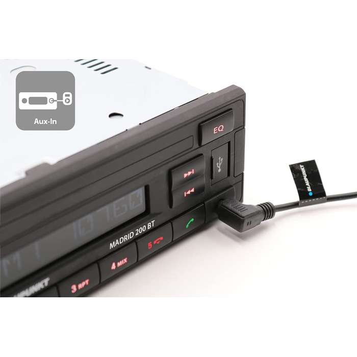 Автомагнітола Blaupunkt Madrid 200 BT з Bluetooth, USB, RDS, Aux, 1-DIN, чорна