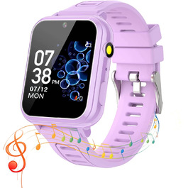 Смарт-годинник Clleylise для дітей 4-12 років: ігри, музика, камера, лічильник кроків, телефонні дзвінки (фіолетовий)