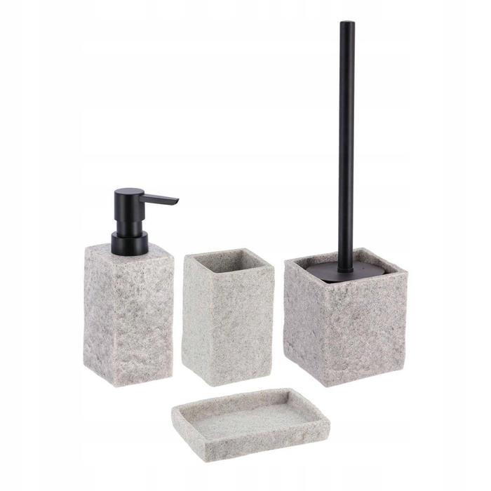 Набір аксесуарів для ванної кімнати та туалету, 4 предмети, сірий