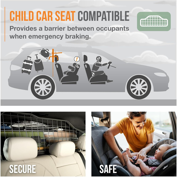 Сітка-перегородка для собак Travall для SEAT Ateca (2016-), захист багажника, надійний сталевий захист для транспортування тварин