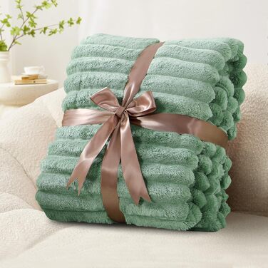 Плед RUIKASI 150x200 см, м'який флісовий плед, зелений колір для вітальні, дивана, декору та відпочинку