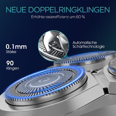 Електричний чоловічий бритва VOYOR TX500 5D з LED дисплеєм та бездротовою зарядкою (150 хв)