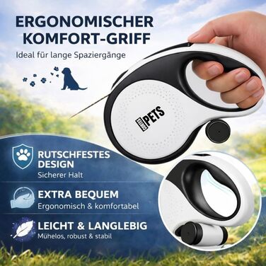 Висувна поводок для собак великих порід Flexi, 8м, до 50кг з гальмом та тримачем для відходів (15 шт.)