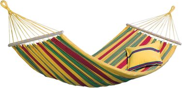 Гамак AMAZONAS Aruba Juniper, водостійкий, UV-захист, 210x80 см, до 180 кг, жовтий смугастий