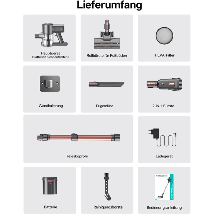 Бездротовий акумуляторний пилосос Vexilar V10PRO 6-в-1 з LED, потужність 450W, час роботи 45 хв, сила всмоктування 45000Pa. Підходить для твердих поверхонь, килимів та видалення шерсті тварин. Компактний, легкий, з телескопічною трубою. Колір: Рожевий.