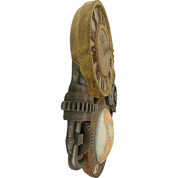Design Toscano Sculptural Wall Clock, Dimensions: 5 x 15 x 44.5 cm