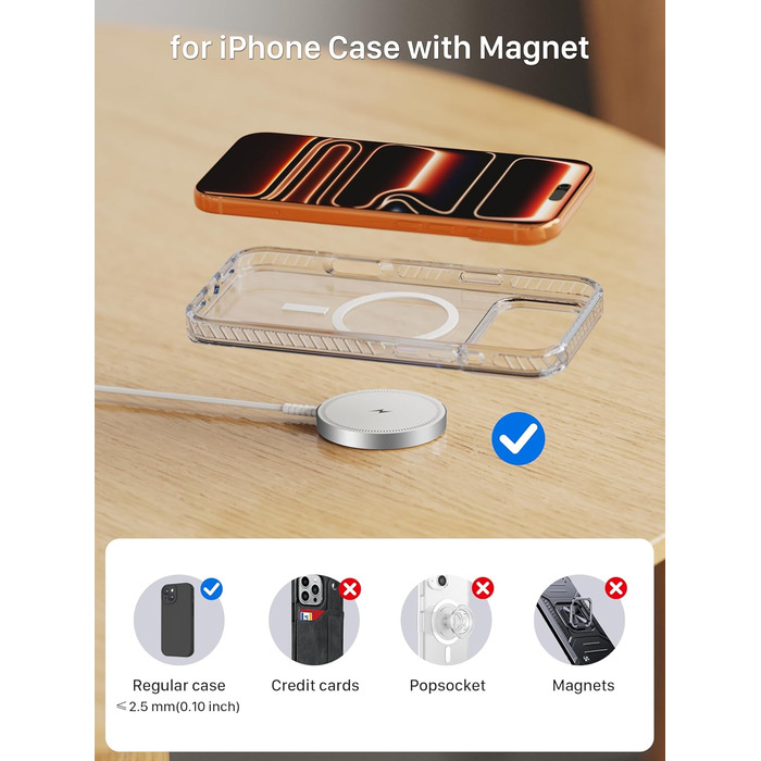Магнітний бездротовий зарядний пристрій для iPhone 17/16/15/14/13/12 та AirPods 4/3/2 Pro - Білий