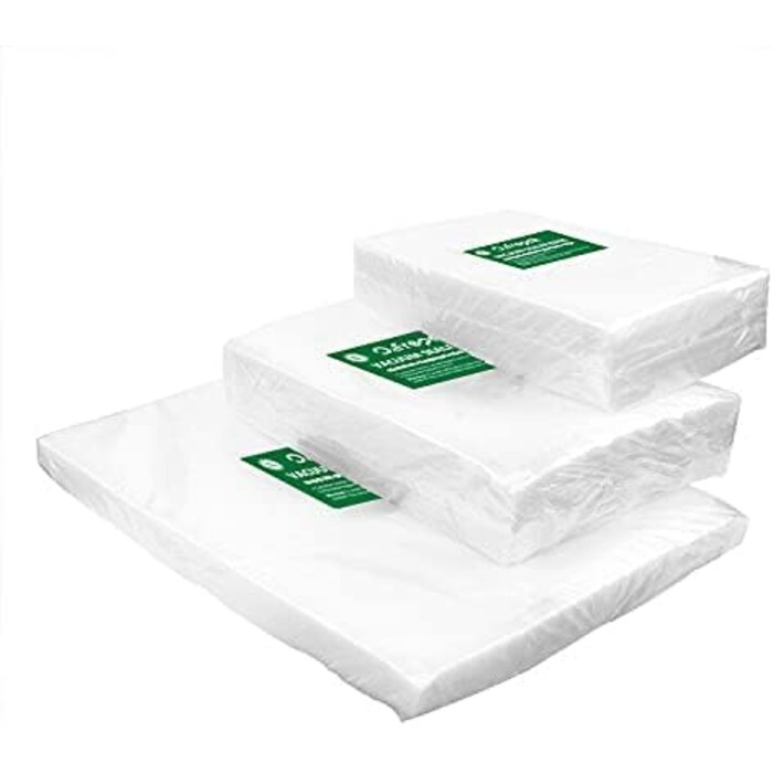 Вакуумні пакети O2frepak для зберігання продуктів, набір 150 шт. (50×15x25 см, 50×20x30 см, 50×28x40 см), BPA-Free, підходять для вакууматорів і термізування Sous Vide