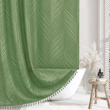 Штора для душу Boho з тканини Siiluminisoy, 183.4 x 213.4 см, бежева, з текстурою, сучасний дизайн