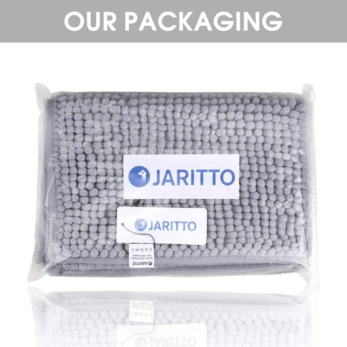 Килимок для ванної кімнати Jaritto з мікрофібри, 40x60 см (Сірий) - антиковзаючі, швидковисихаючі, для душу та туалету