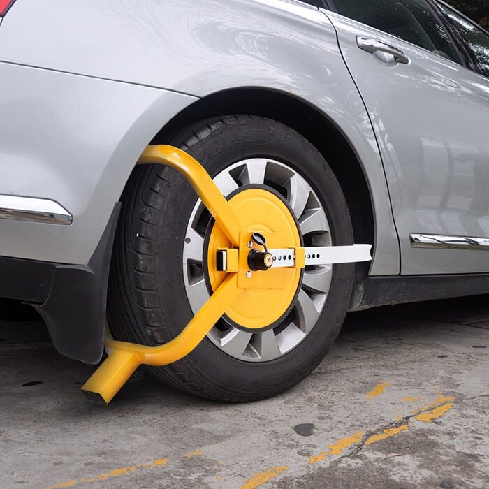 Протикрадіжний замок на колесо COSTWAY для авто, причепів, 13-15 дюймів, жовтий, блокіратор колеса, паркувальна скоба