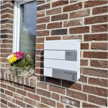 Поштова скринька Metzler G антрацит RAL 7016, з гравіюванням та табличкою з нержавіючої сталі, настінна, 37x37x10.5 см