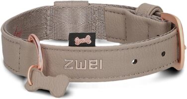 Нашийник для собак ZWEI Leo LE10 з якісної штучної шкіри, регульований, 28-38 см, різні кольори (капучино)