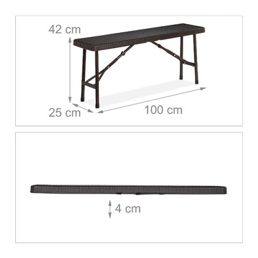 Relaxdays Brown Beer Bench 2-Piece Set