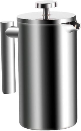 Wrobic French Press Coffee Maker 1.5 Liter Stainless Steel Coffee Maker, Double-Walled Insulated French Press Coffee Pot with 3 Extra Filters (silver, 1500ml) 1500ml Silver