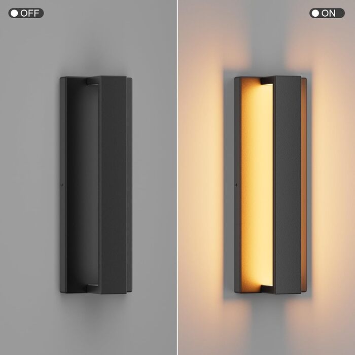 Klighten LED стінна лампа 16W, чорна, для дому, тепле світло 3000K, з алюмінію та нержавіючої сталі