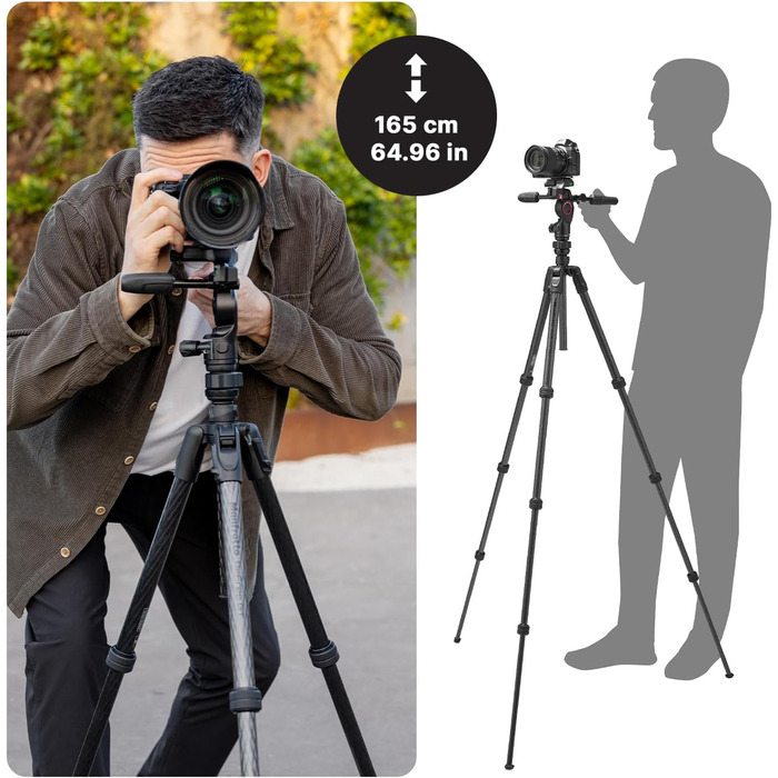 Штатив Manfrotto Befree Advanced 3-Way з тріножкою та рідинною головкою для камер та відеокамер до 6 кг, алюміній, фотоаксесуари для DSLR, CSC, Mirrorless, фото та відео