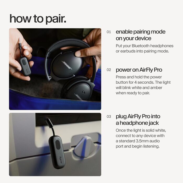 Bluetooth-трансмітер та ресивер Twelve South AirFly Pro для AirPods та бездротових навушників, 3.5 мм аудіо-джек, чорний