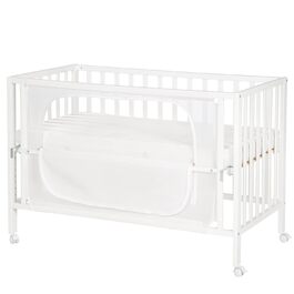 Дитяче приставне ліжечко roba Safe Asleep Sternenzauber 60x120 см, біле, для новонароджених, з бортиком, дерев'яне