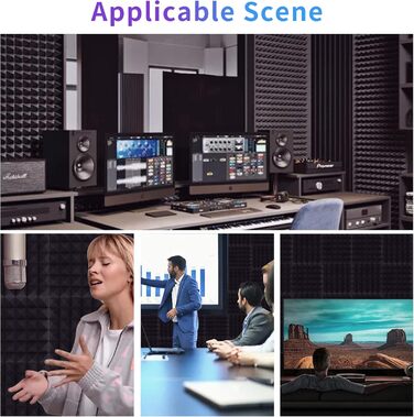 Акустичний поролон для шумоізоляції стін, панелі зі звукопоглинаючого пінопласту високої щільності для студії запису, офісу та танцювального залу, 30x30x5 см, 12 шт.