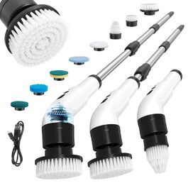 Електрична щітка для прибирання 9-в-1 з 8 насадками. Багатофункціональний інструмент для дому, кухні, ванної кімнати та авто.