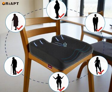 Подушка для сидіння з піни Memory Foam, товста та широка, для підтримки куприка, офісного крісла, геймерського крісла, автосидіння та інвалідного візка