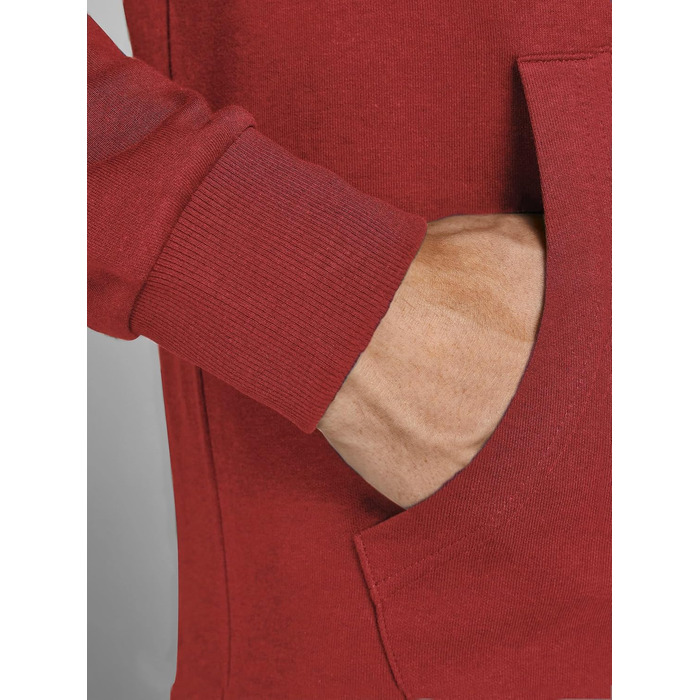 Чоловіча толстовка-худі з капюшоном JACK & JONES Jjebasic ogo Sweat Hood Noos, червона (Red Dahlia), розмір XS
