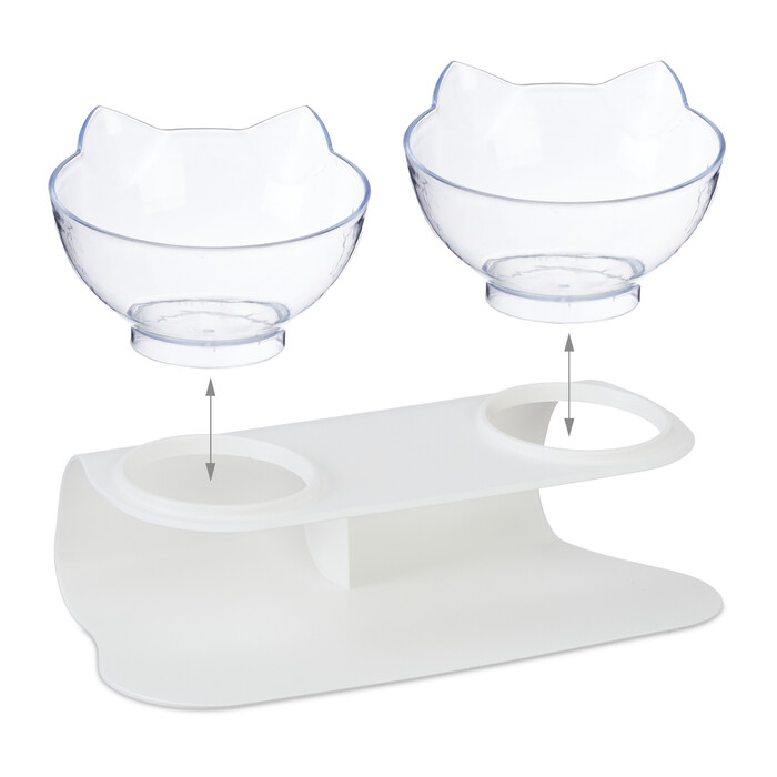 Relaxdays Elevated Cat Double Bowl 500ml