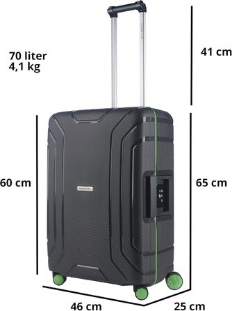 Чемодан CarryOn Steward Hartschalen Mittelgroßer 65см з TSA замком (сірий, середній)