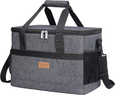 Термосумка для їжі Lifewit 20L сірого кольору - ізольована сумка-холодильник для пікніка та транспортування продуктів