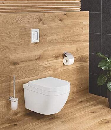 Тримач для туалетного паперу GROHE Essentials, хромований, круглий, з кришкою (набір 2 шт.), монтаж без свердління, арт. 40367001