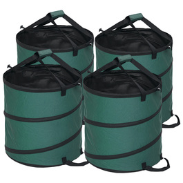 Outsunny Garden Sack 4x86L Waterproof Garden Waste Sack with Zippered Lid, Handles, Sturdy Leaves Sack, Freestanding Garden Bags, Reusable Garden Waste Bags for Garden Waste and Green Waste | Aosom