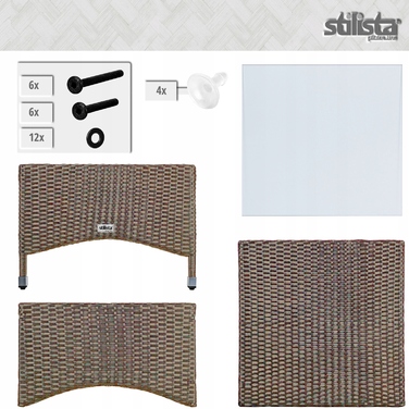 Квадратний стіл Stilista з техноротанга, 58 x 58 x 42 см