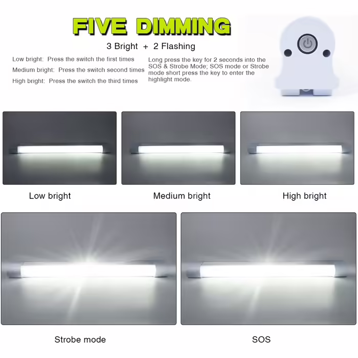 LETOUR LED Camping Light, Magnetic Camping Lantern with 5 Dimming Levels, USB Rechargeable Power Bank Lamp, Rechargeable Outdoor Light with 10400mAh Battery for 80 Hours of Endurance