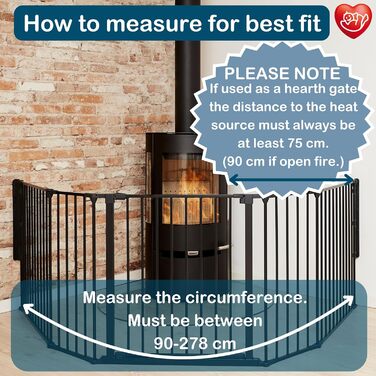 Захисне бар'єр BabyDan Flex XXL для каміну та сходів, чорний (90-278 см)