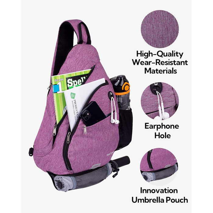 Сумка через плече Waterfly Lila - спортивна, для подорожей, хайкінгу, велоспорту та альпінізму