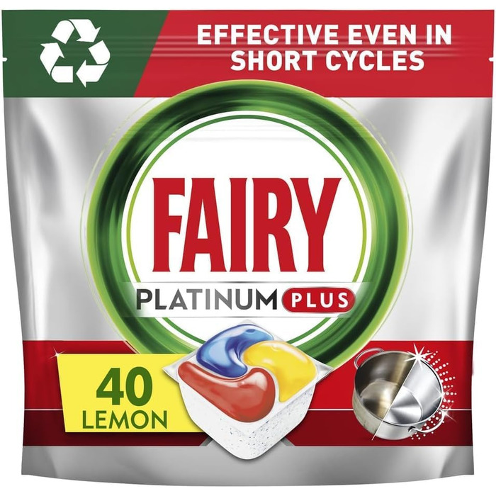 Таблетки для посудомийної машини Fairy Platinum+ Complete, без запаху, 40 шт