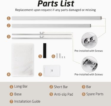 Підставка для рушників KES, стояча, з нержавіючої сталі, з мармуровою основою, 84 см, BTH217-2
