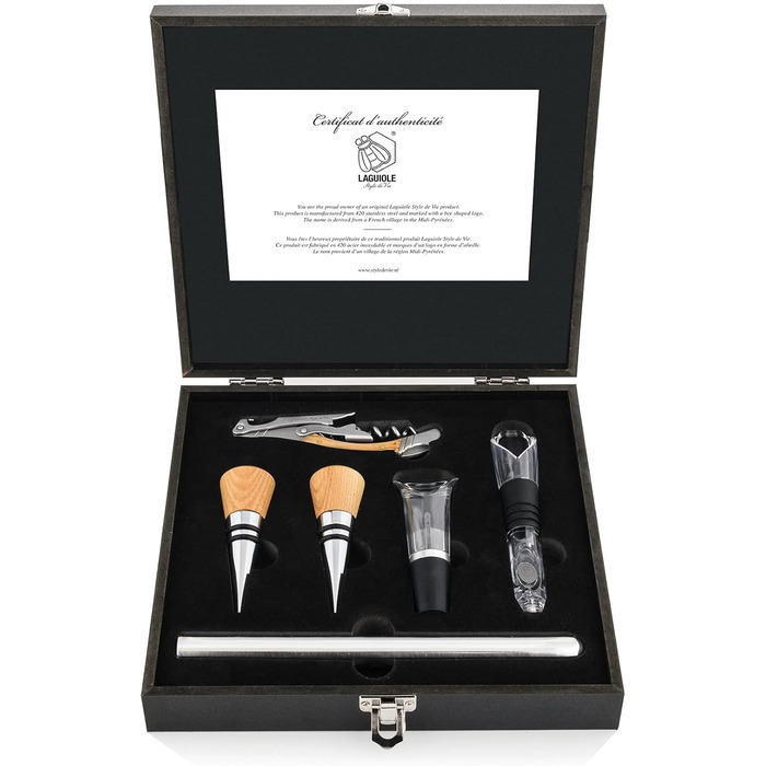 Набір Laguiole Style de Vie з відкривачем для пляшок, 6 предметів, з дубовим деревом