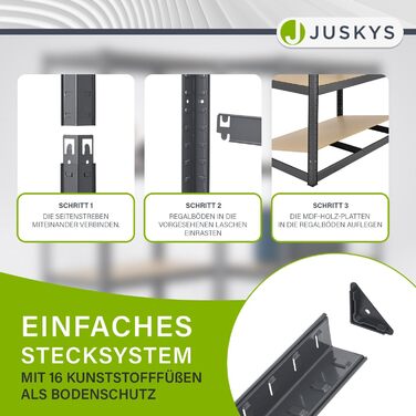 Металеві стелажі Juskys Basic 2 шт. 180x90x40 см - 1750 кг - 10 ярусів - сірий