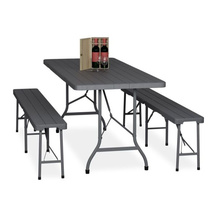 Relaxdays 3-piece folding beer garden set