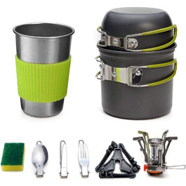 Набір посуду для кемпінгу Queta, посуд для пікніків та походів, набір кухонного приладдя
