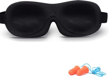 Маска для сну Trilancer 3D з Memory Foam та шумоізоляційними вкладами, для чоловіків та жінок | Абсолютна темрява