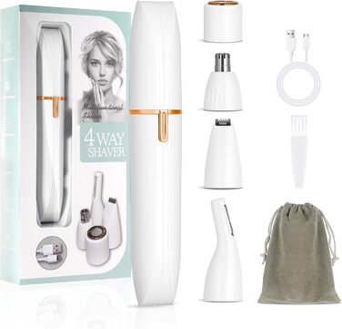 Електричний жіночий тример 4-в-1 для тіла, інтимної зони та обличчя, перезаряджається