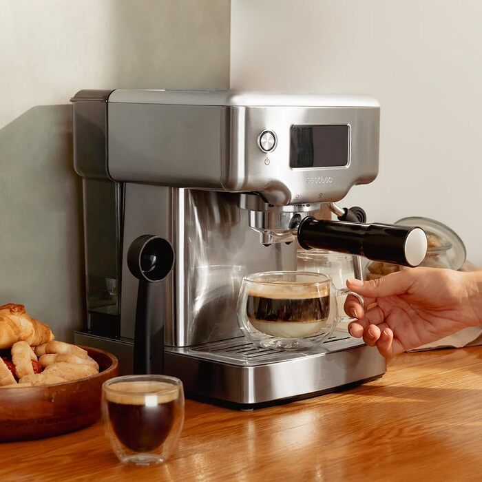 Кавоварка Cecotec Power Espresso 20 Barista Compact, 1465 Вт, 20 бар, термоблок, з парогенератором, 2 чашки, знімний резервуар 1,8 л, підігрів чашок